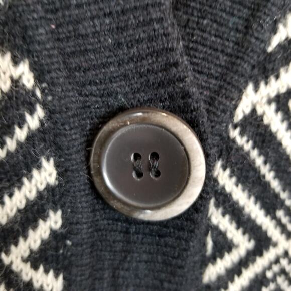 Coldwater Creek Women's Single Button Wool Blend Long Cardigan Black Tan Medium - Picture 4 of 6